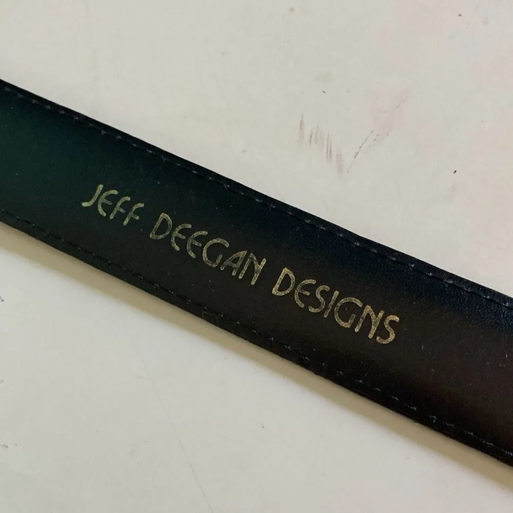 Jeff Deegan Designs Vintage Luxury Black Lizard Belt Mens Size 34